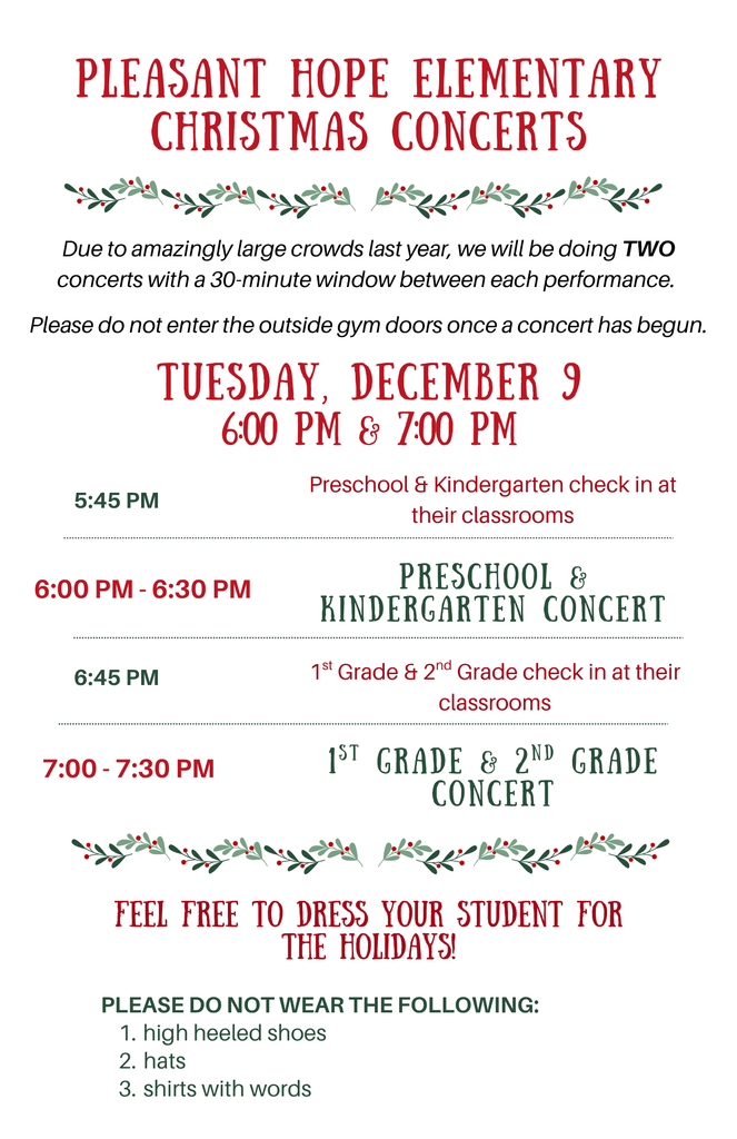 CONCERT REMINDER FOR PHES
