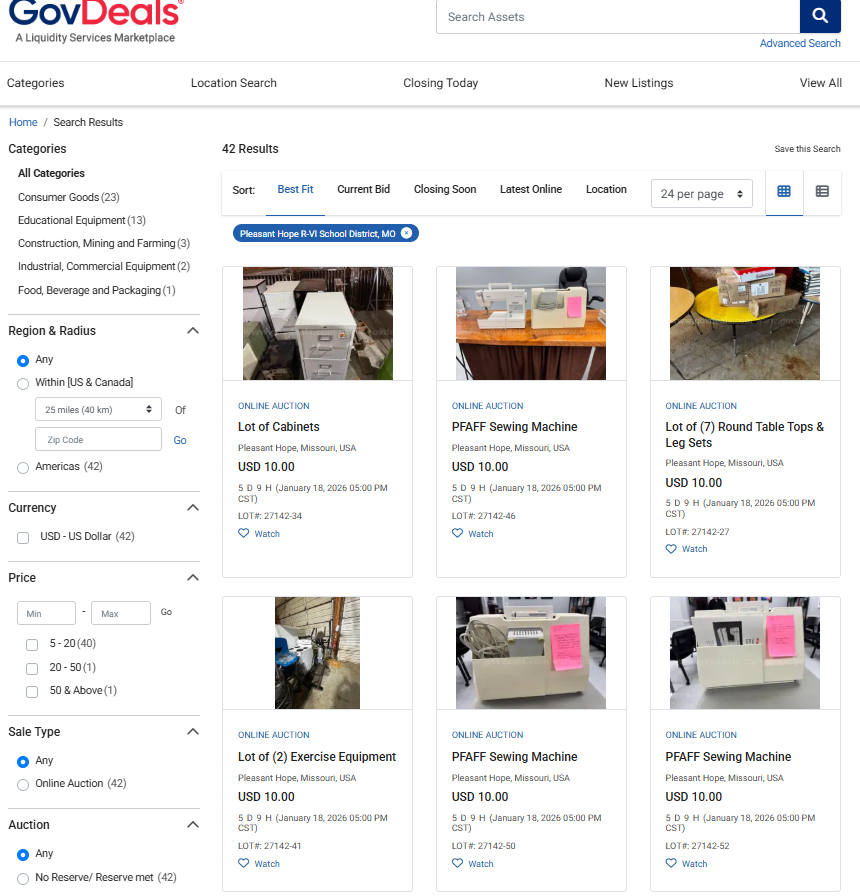 PHR6_School Surplus_auction