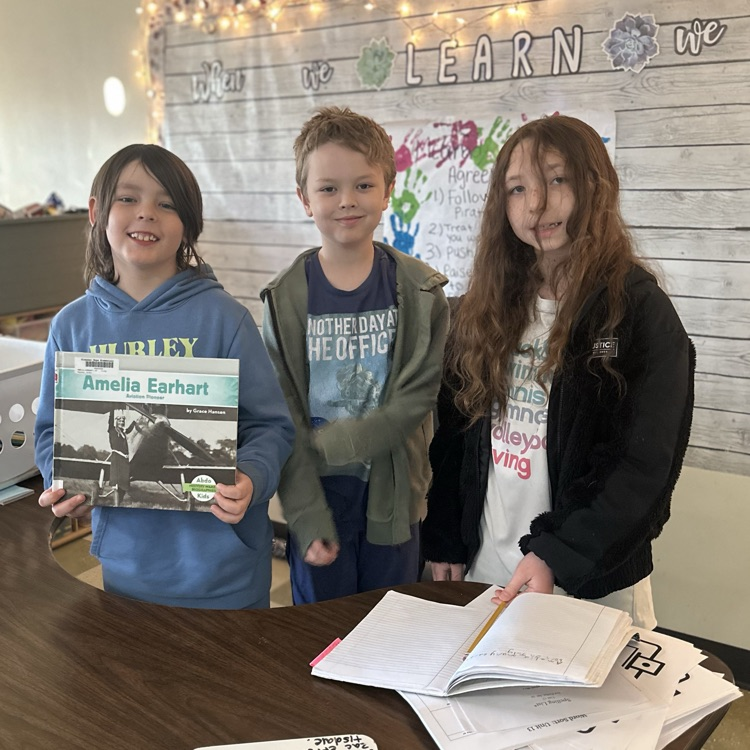 Mrs.McGrady’s Third Graders enjoying some biographies.