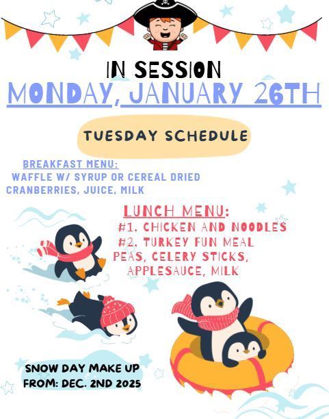 PHES: In- Session: Monday, January 26th