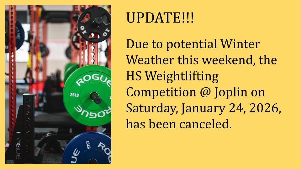 Joplin weightlifting competition canceled
