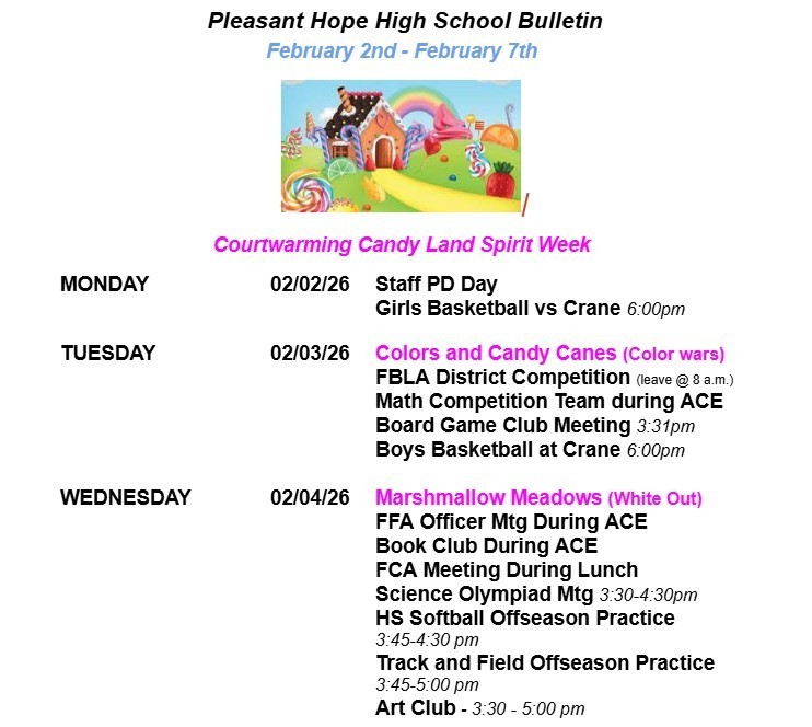 Court Warming Spirit Week-Don't Forget!