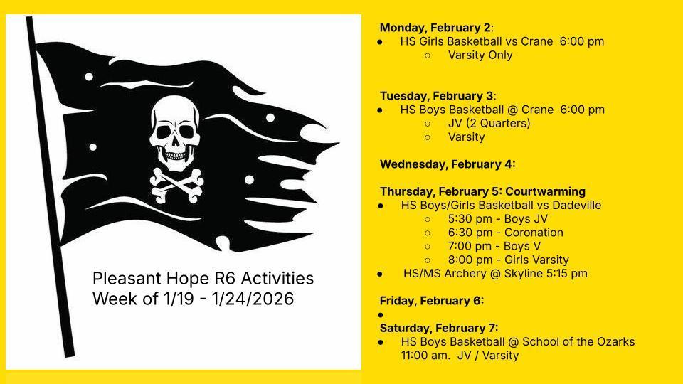 activities 2/2 - 2/7/26