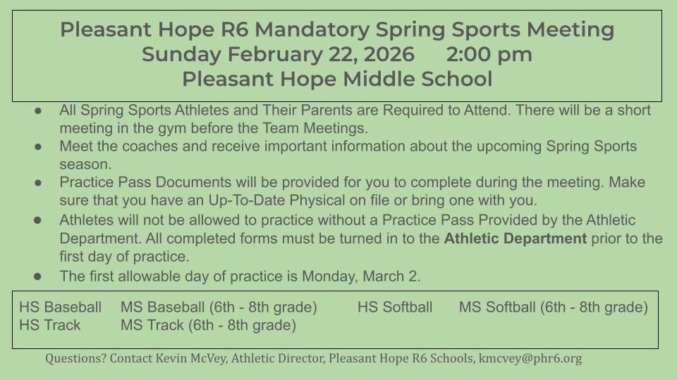 2nd update for Spring Sports Meeting