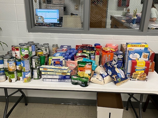 Photo of food donated for food drive
