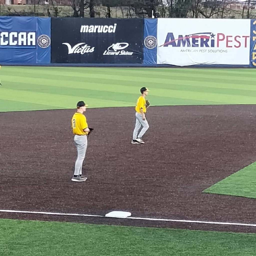 baseball players on the infield
