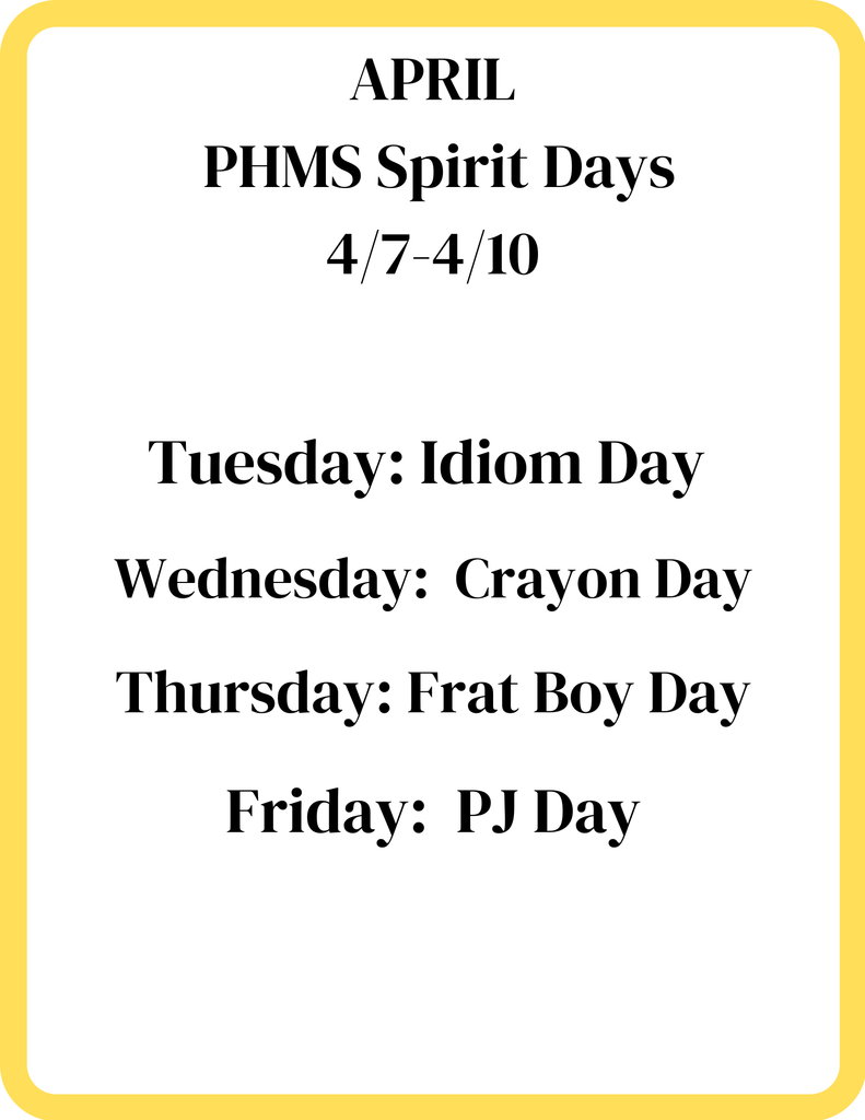 List of Spirit Week at PHMS