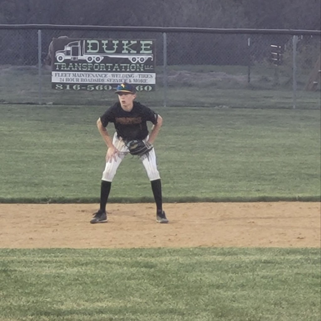 baseball player on the infield 