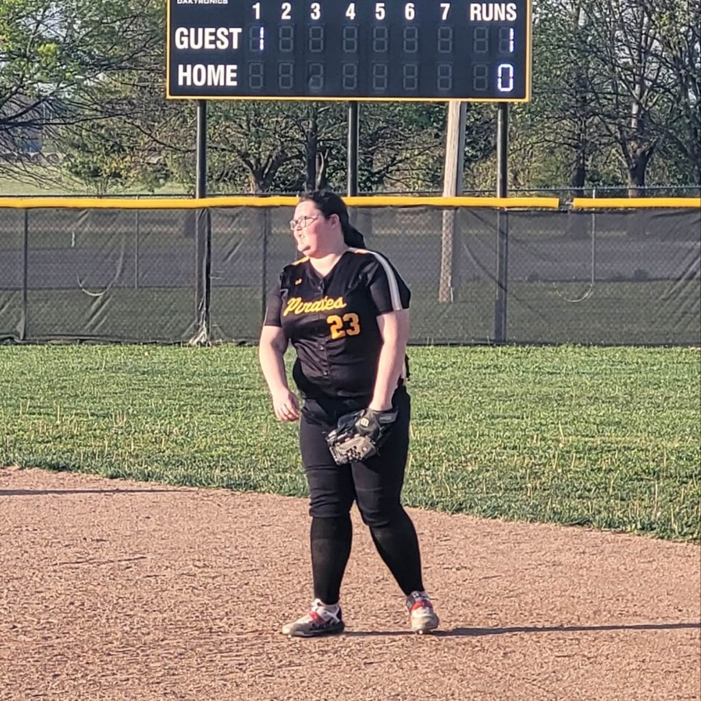softball player on the infield 