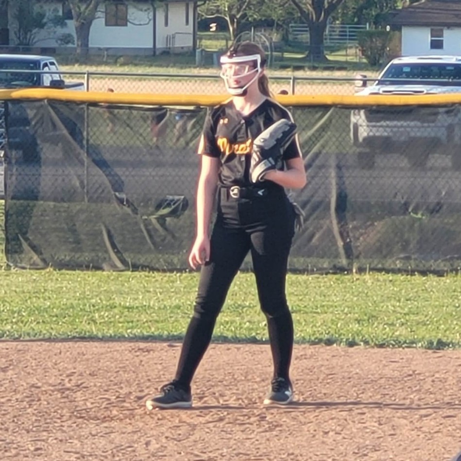 softball player on the infield 