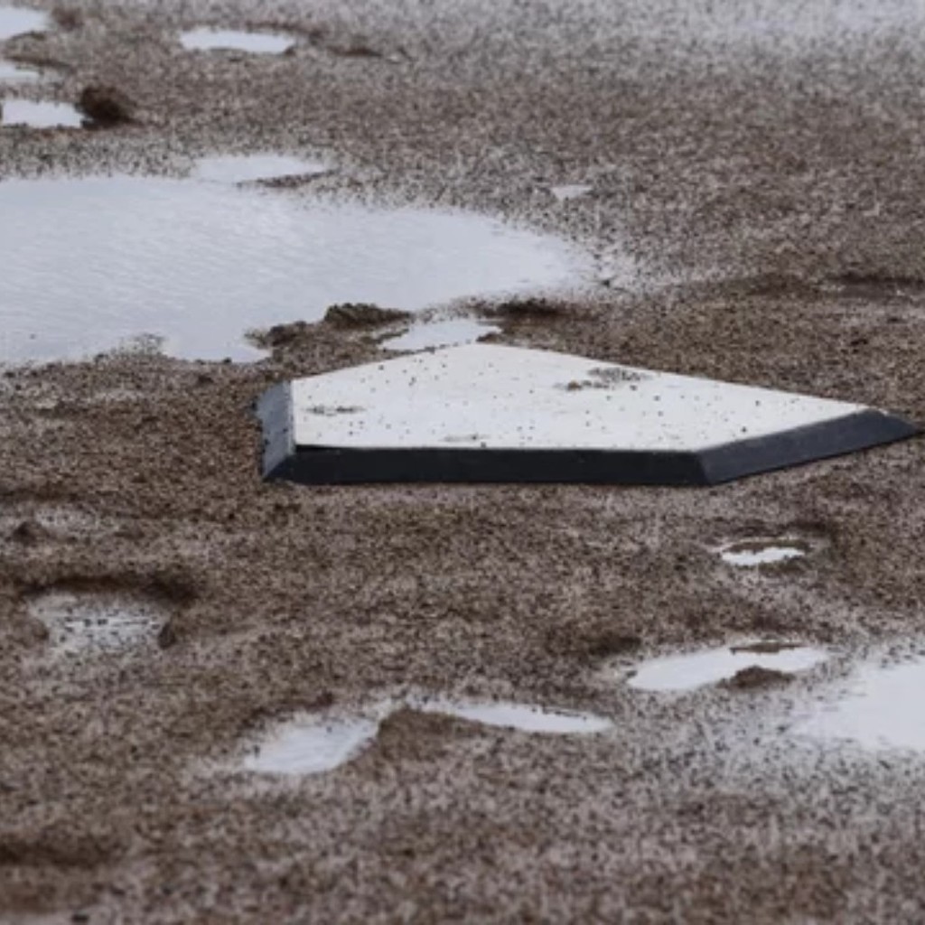 rainy softball field