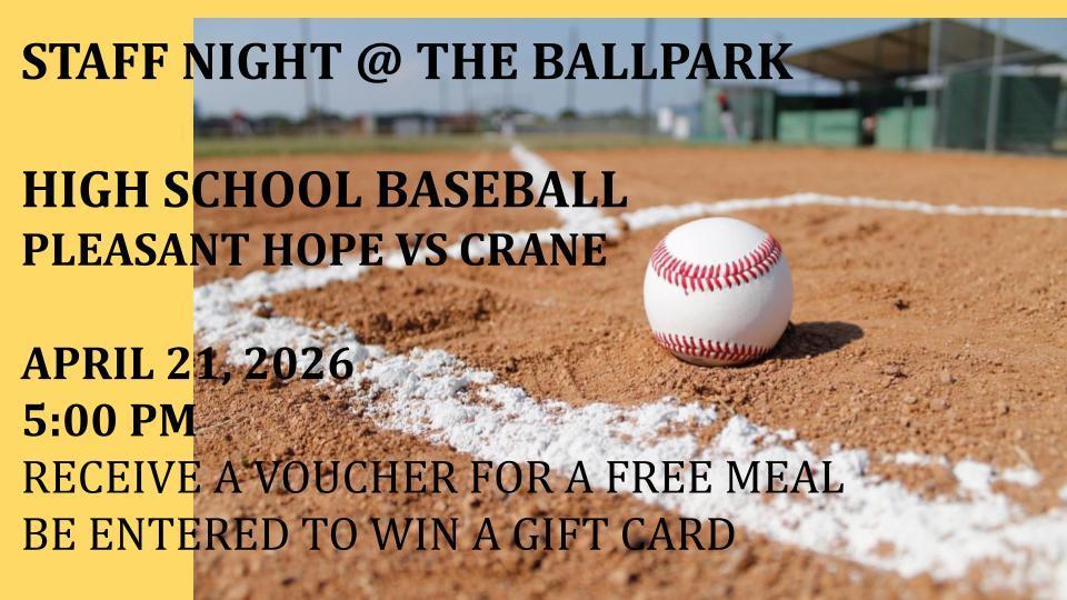 Staff night at the ballpark announcement