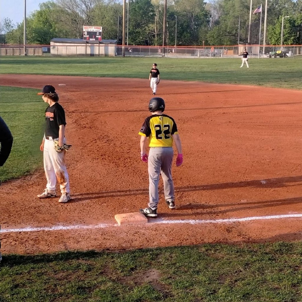 pleasant Hope baseball player on 1st base