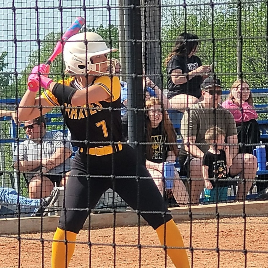 pleasant hope softball player ready to hit the ball