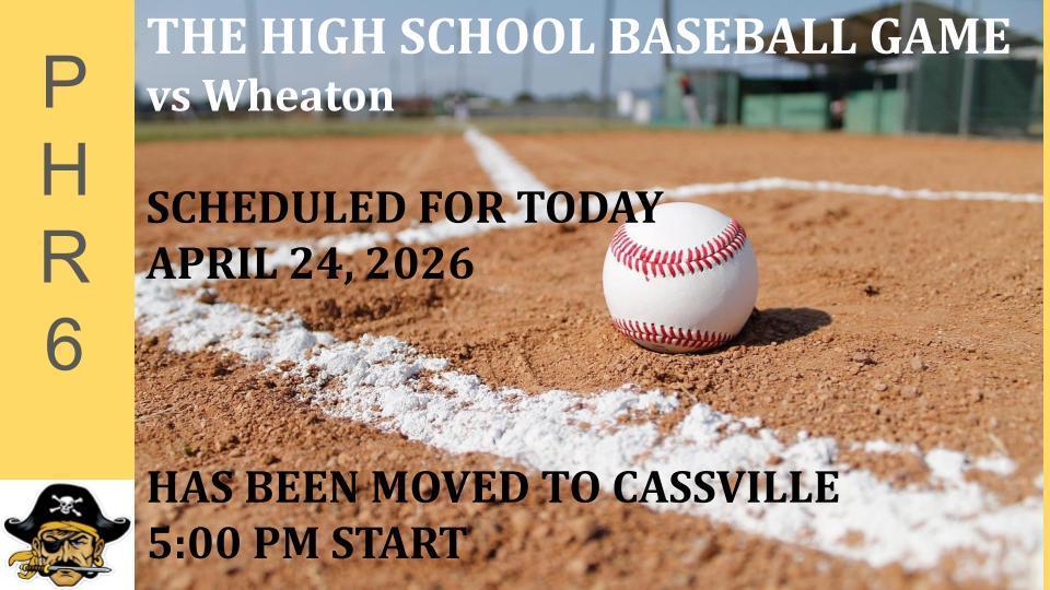 HS baseball game vs Wheaton moved to Cassville