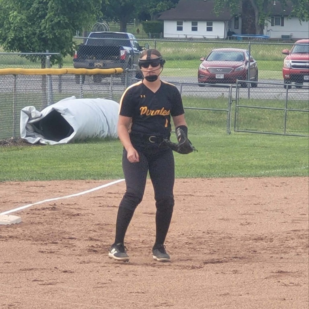 softball player on the infield 