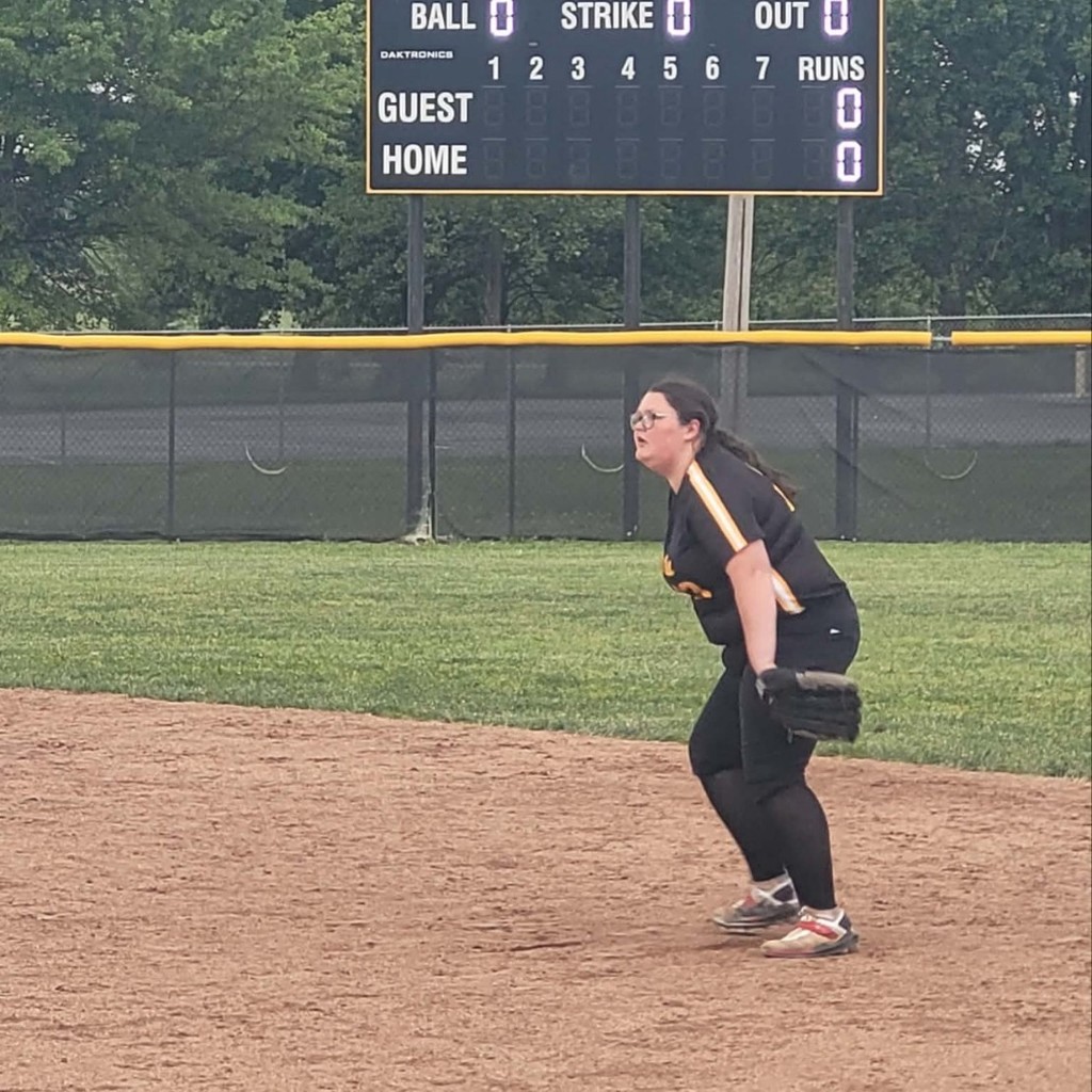 softball player on the infield 