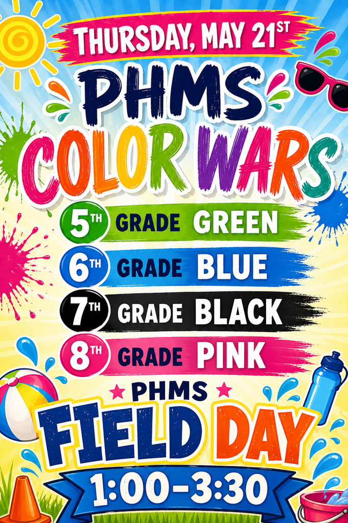 Field Day May 21st 1-3:30 PHMS
