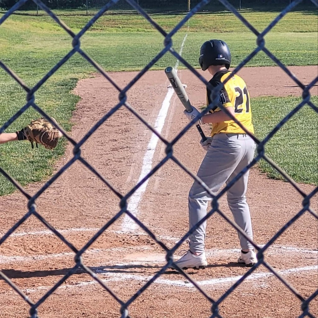 MS baseball player getting ready to bunt the ball