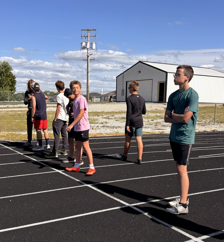 Lined up to race Coach Will. He managed to beat them! 