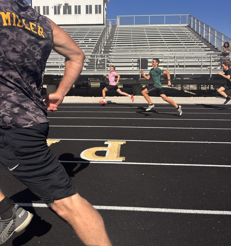 Coach Miller raced several of the boys. Mason was checking to make sure he beat him. 
