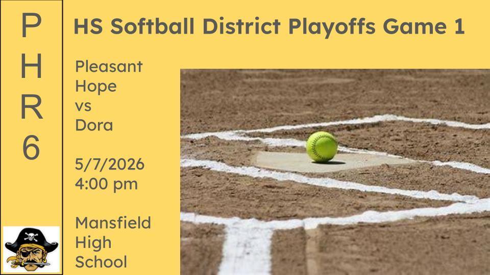 pleasant hope softball district playoffs game 1 announcement