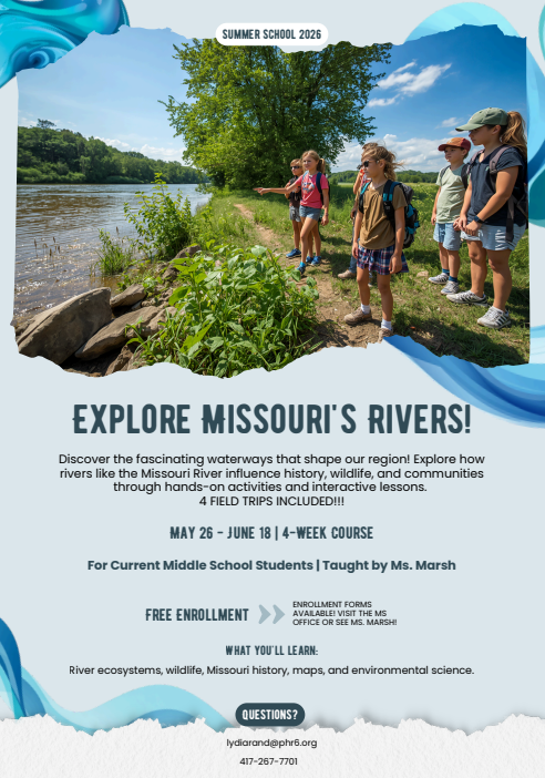 Summer School PHMS Missouri Rivers Flyer 4 week course