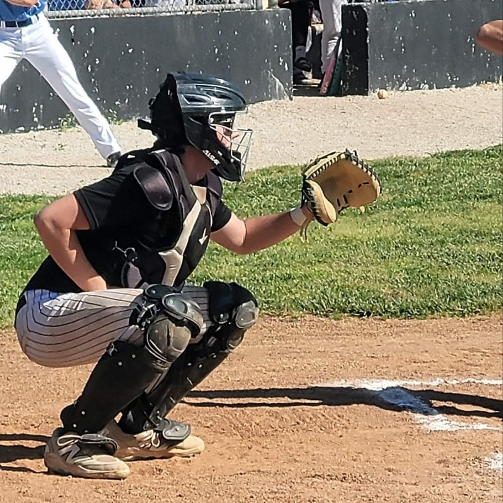 baseball catcher waiting on the pitch