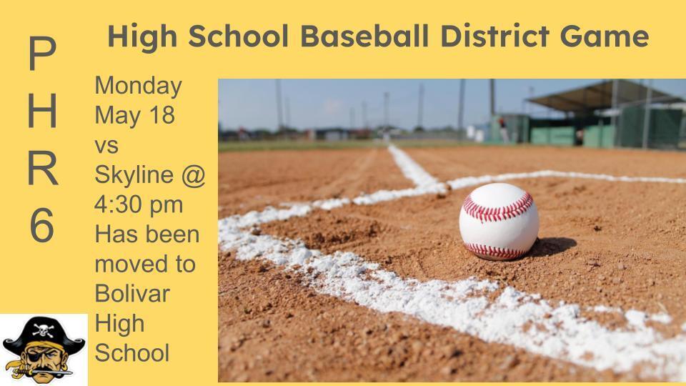 hs baseball playoff game announcement