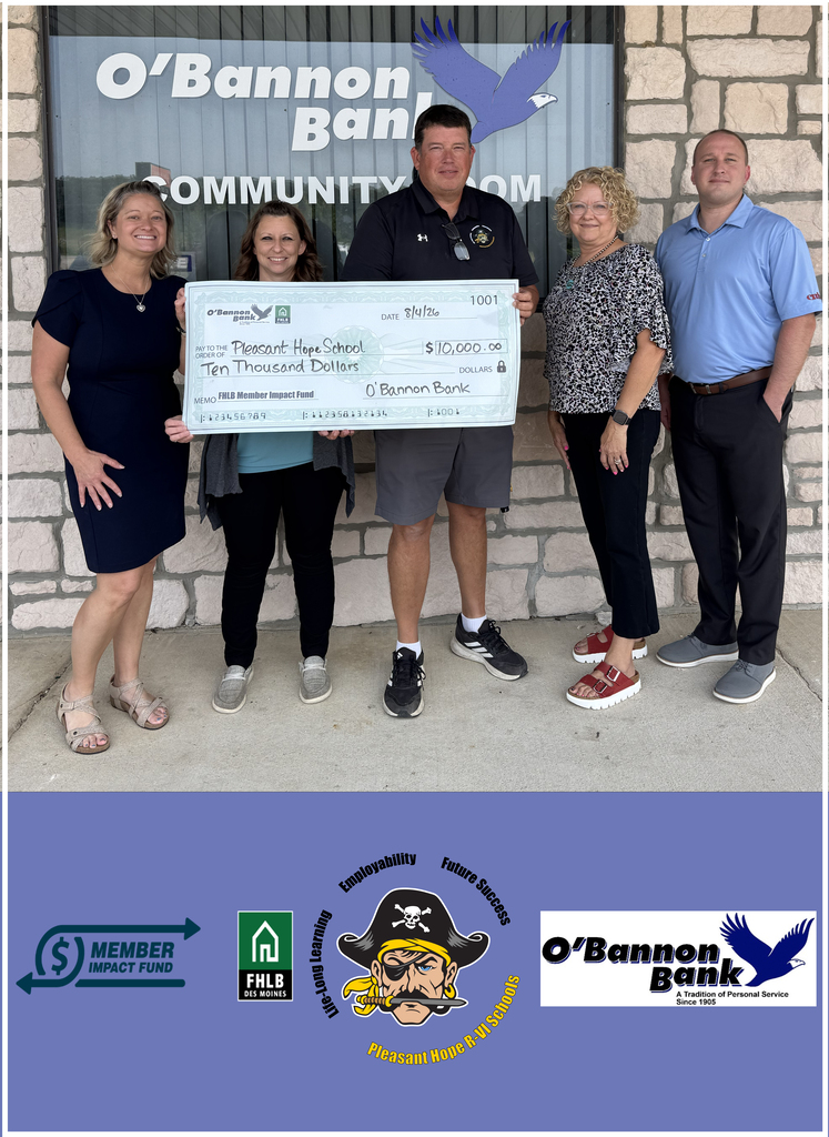 O'Bannon Bank $10K Donation to PHR6 Pirate Cove Student Needs Fund 2026