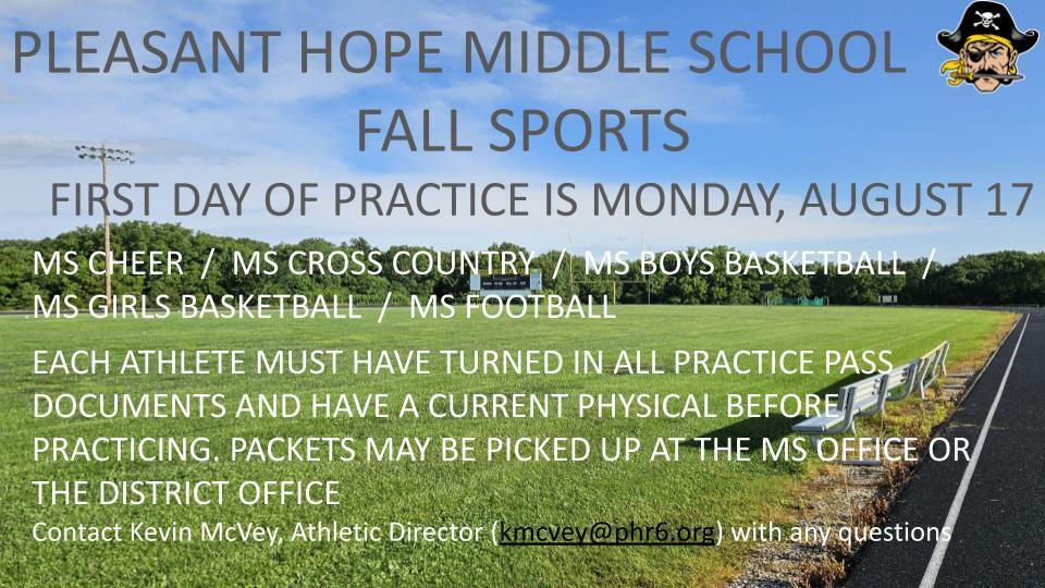 ms fall sports practice announcement