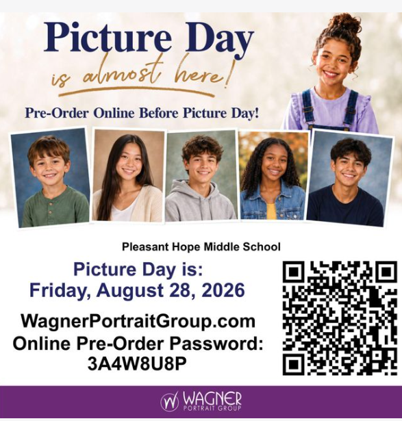 School Pictures Information for Tomorrow at PHMS