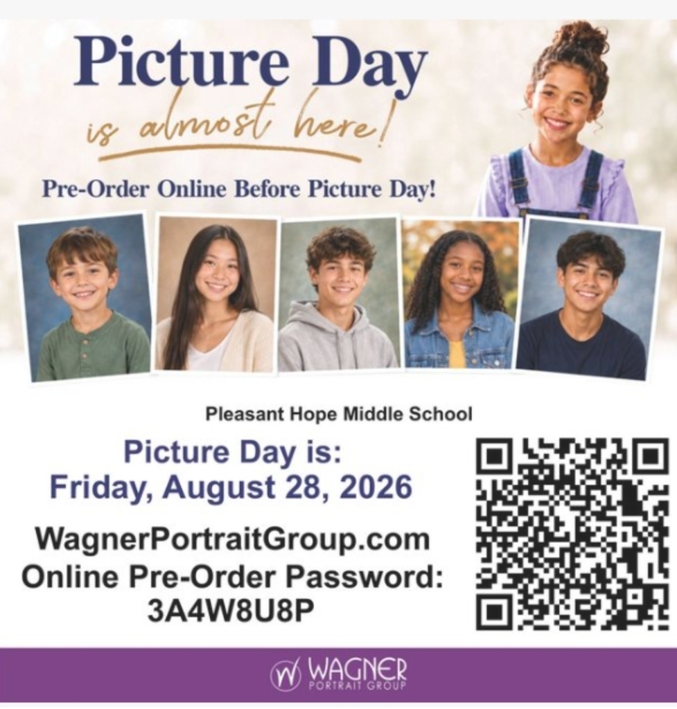 Picture Day is Friday August 28th at PHHS.