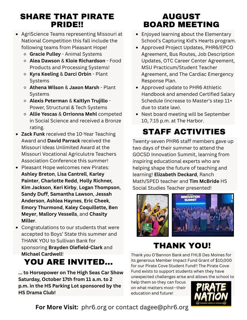 PHR6 Newsletter V5I1 - August 2026