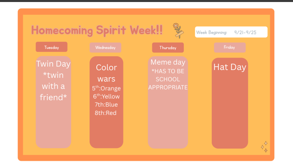PHMS Spirit Week for Homecoming Poster