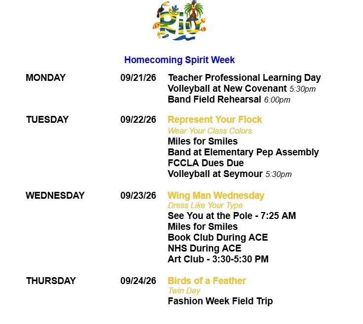 Homecoming Week 2026!