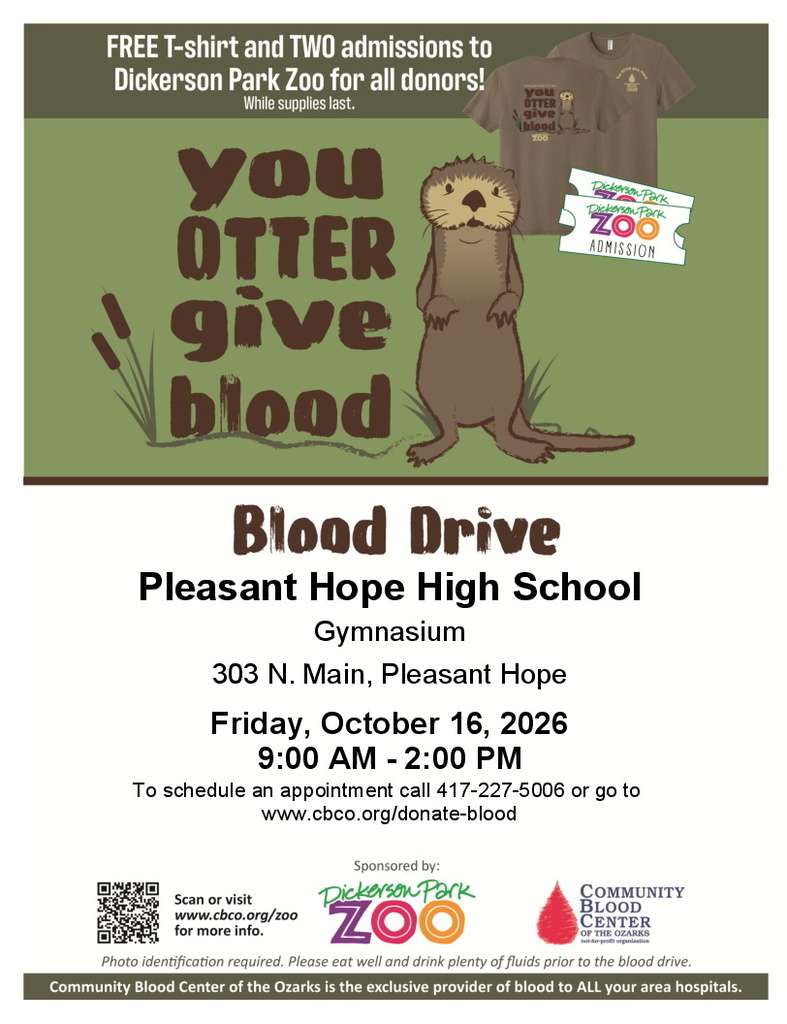 Blood drive, 10/17 9am till 2 pm
