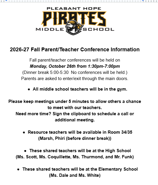 PHMS FAll conferences