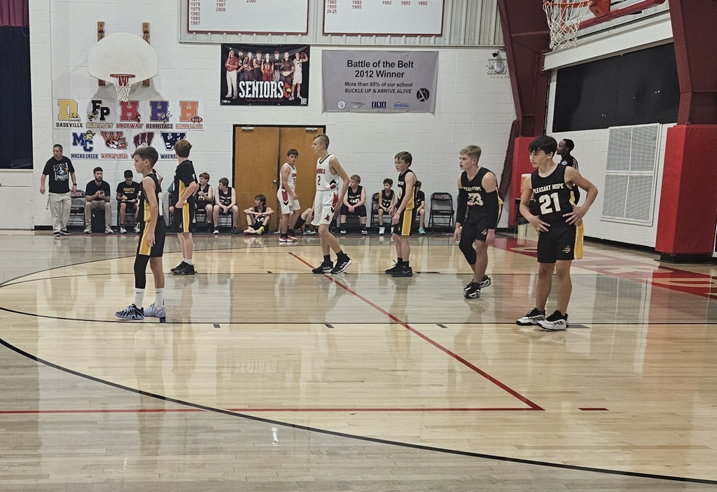 ms boys basketball A team on defense 