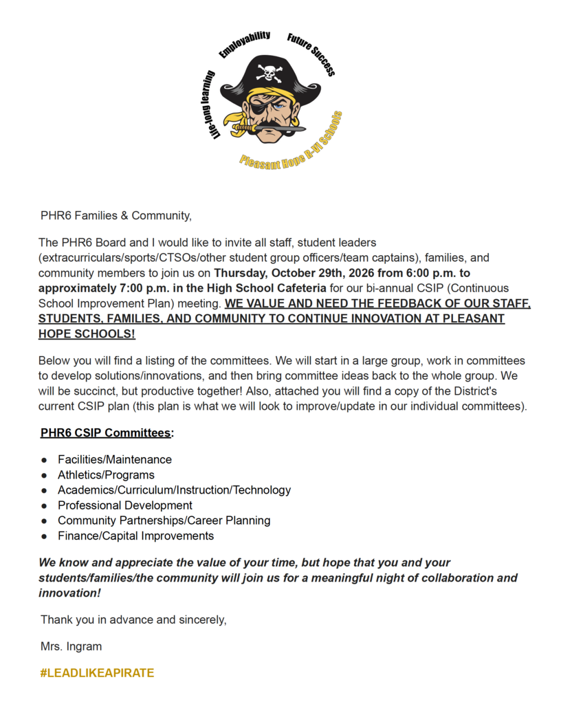 PHR6 CSIP Meeting Invite October 29, 2026