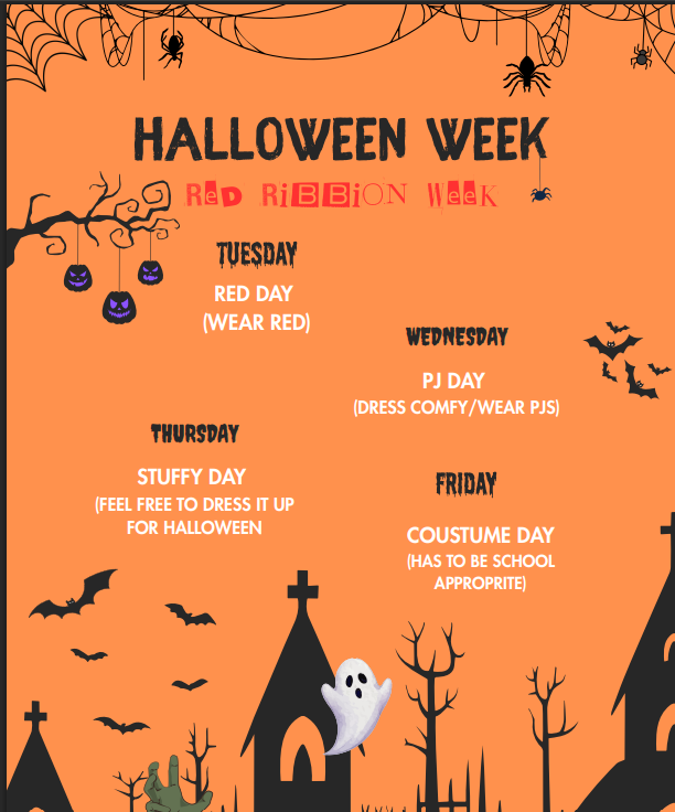 PHMS Red Ribbon Week Spirit Week Info