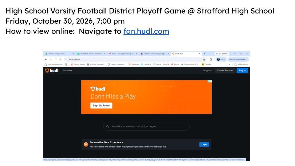 Varsity Football Streaming Instructions Slide 1