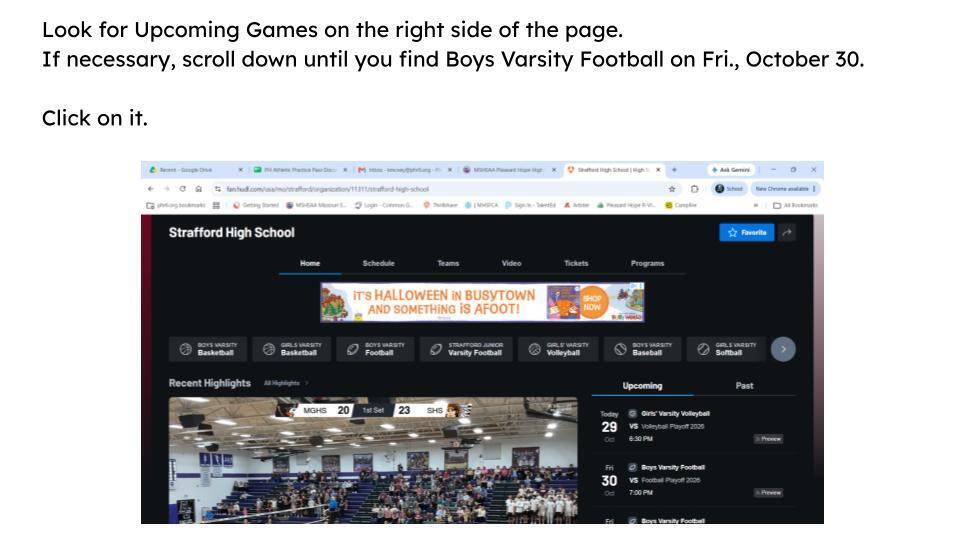 Varsity Football Streaming Instructions Slide 3