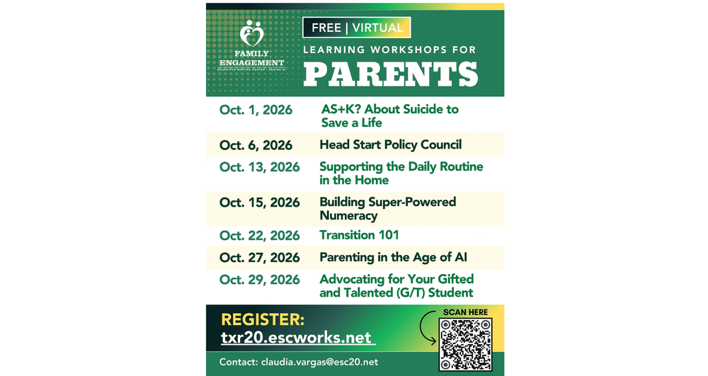 ESC 20 Free Virtual Workshop for Parents