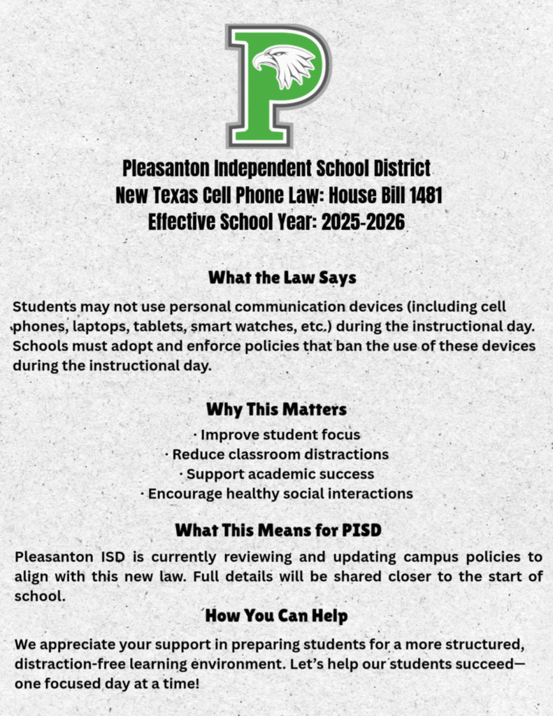 PISD Cell Phone Law Annoucement