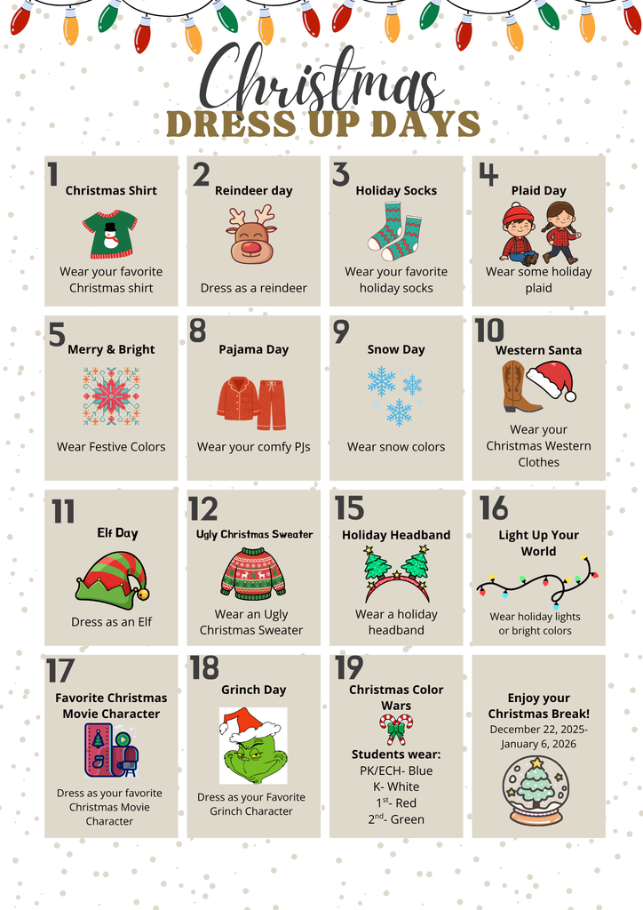 Christmas Dress up Days