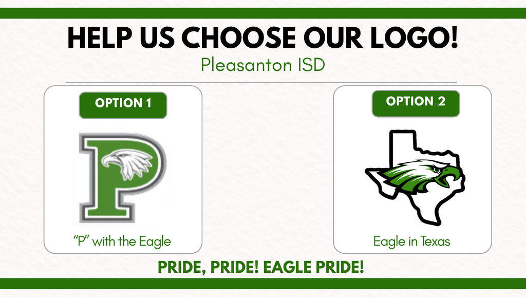 Pleasanton ISD needs help choosing a logo. Survey to help choose.