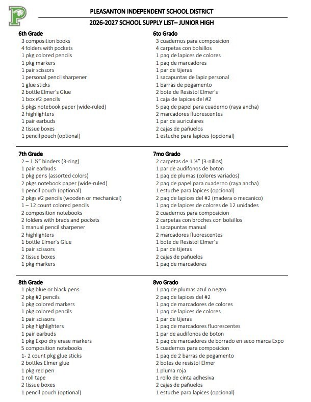 supply list