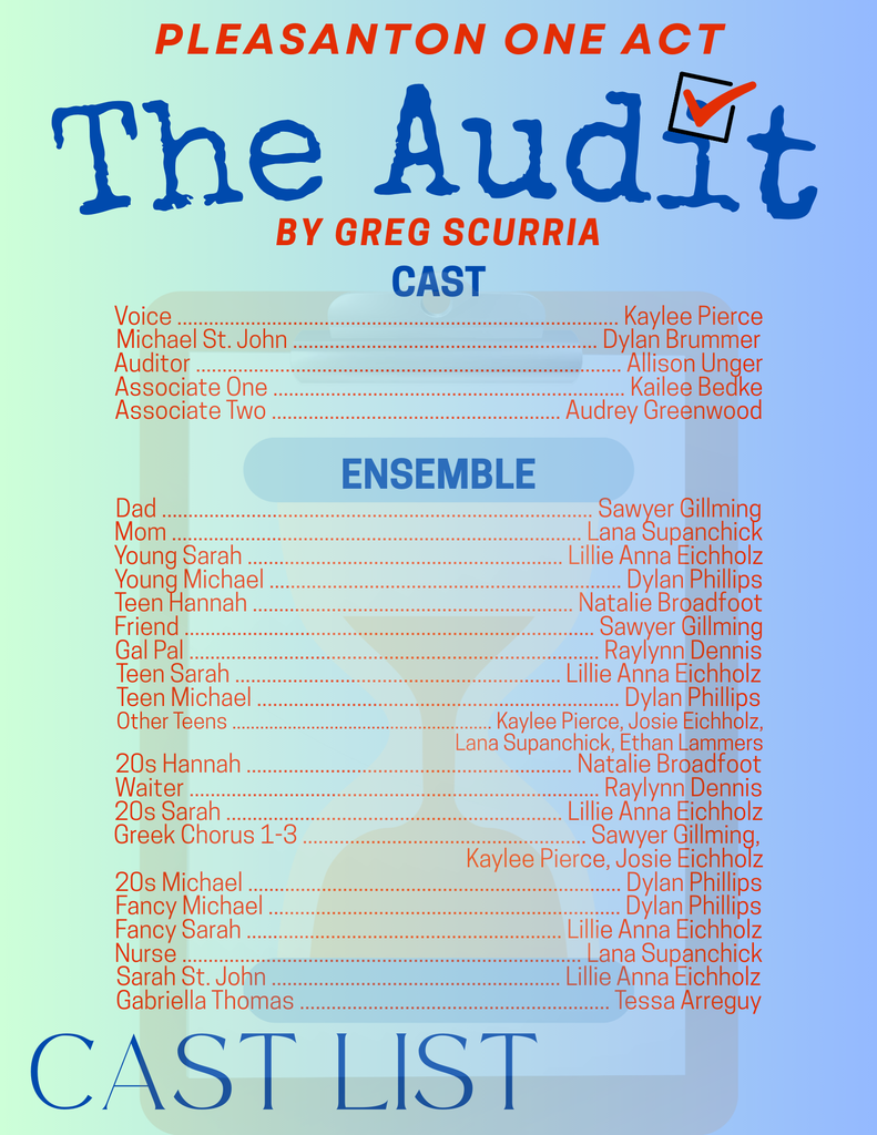 One Act Cast & Crew 2025