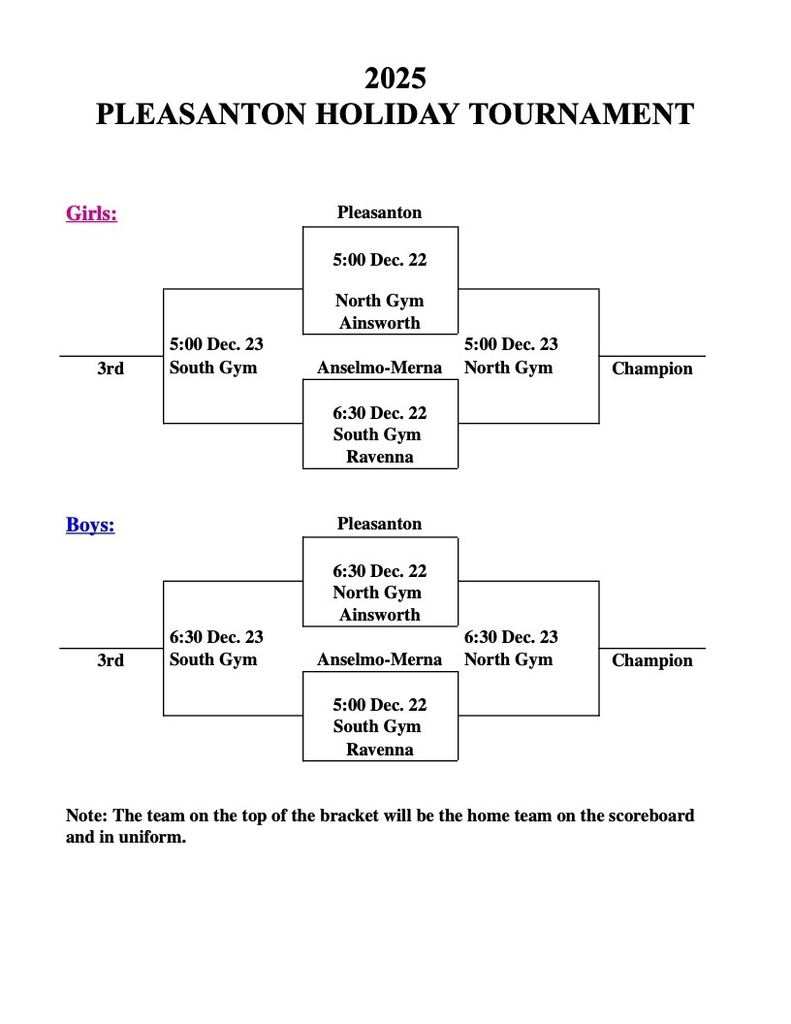 2025 Pleasanton Holiday Tournament Bracket